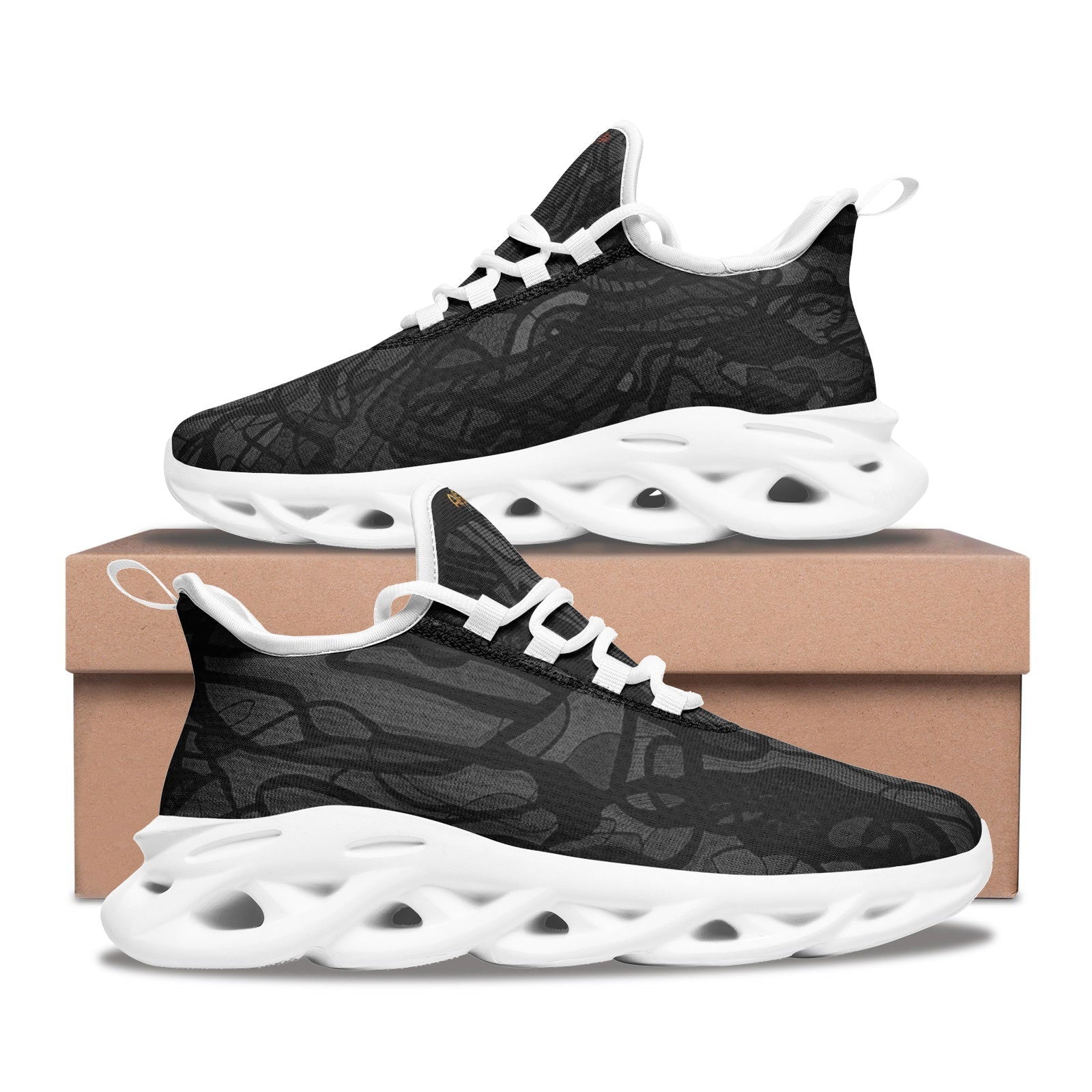 THE GARDEN BLACK | Unisex Bounce Mesh Knit Sneakers - KICKASS FOOTWEAR