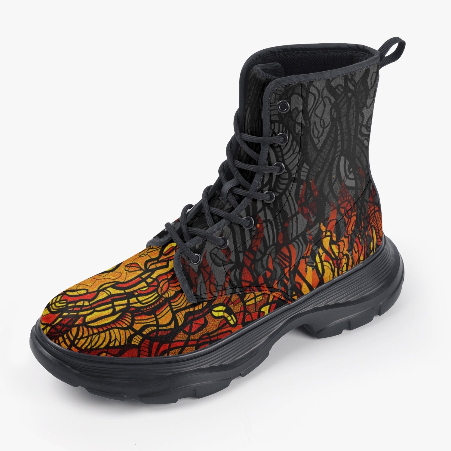 INFERNO - Chunky Leather Boots - KICKASS FOOTWEAR