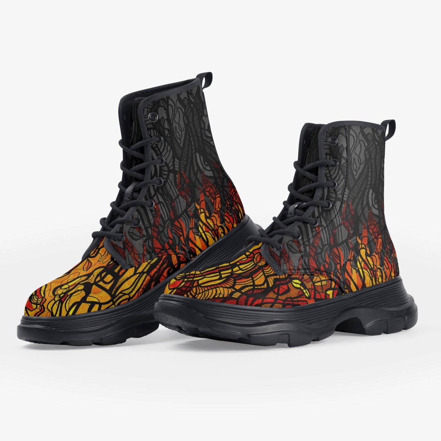 INFERNO - Chunky Leather Boots - KICKASS FOOTWEAR