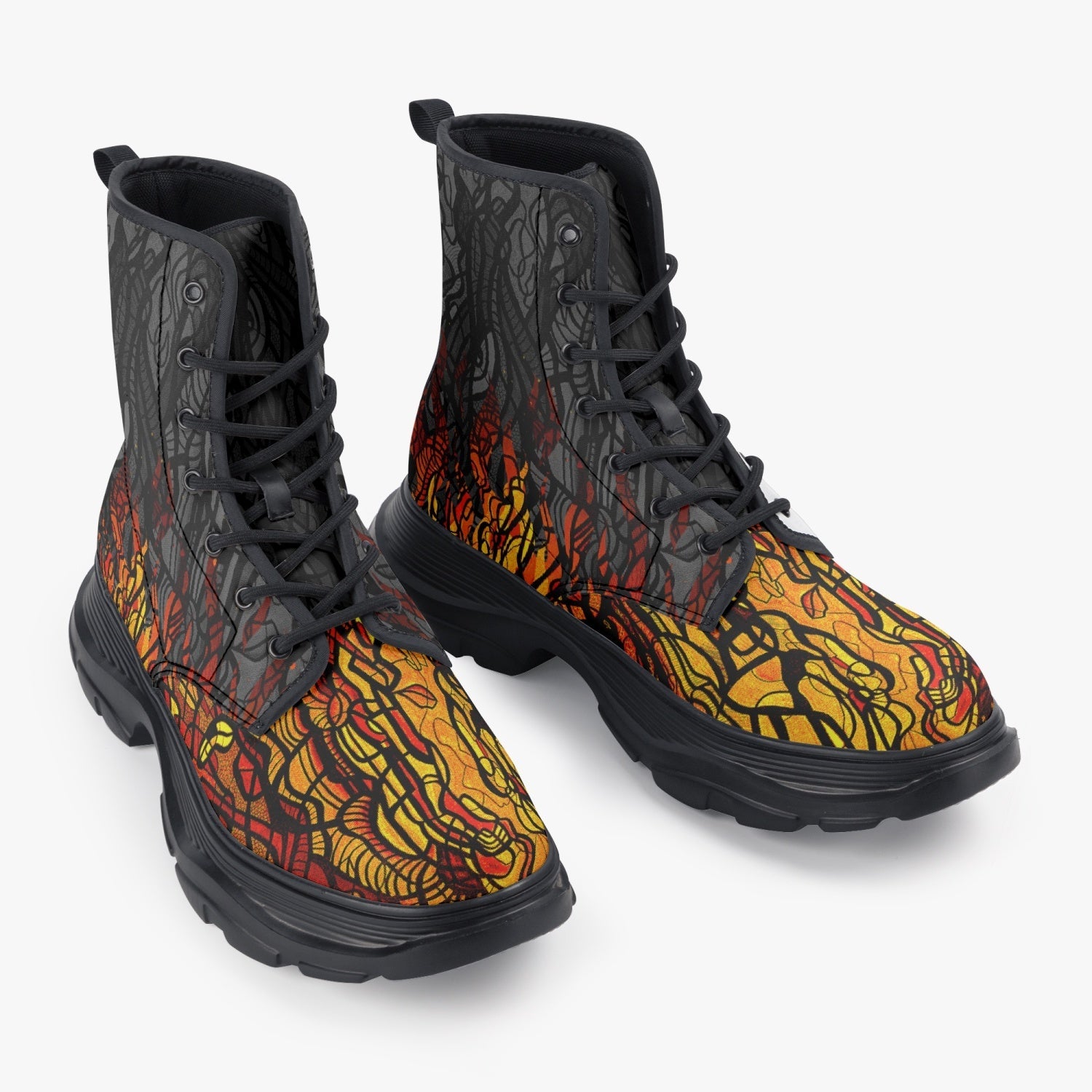 INFERNO - Chunky Leather Boots - KICKASS FOOTWEAR