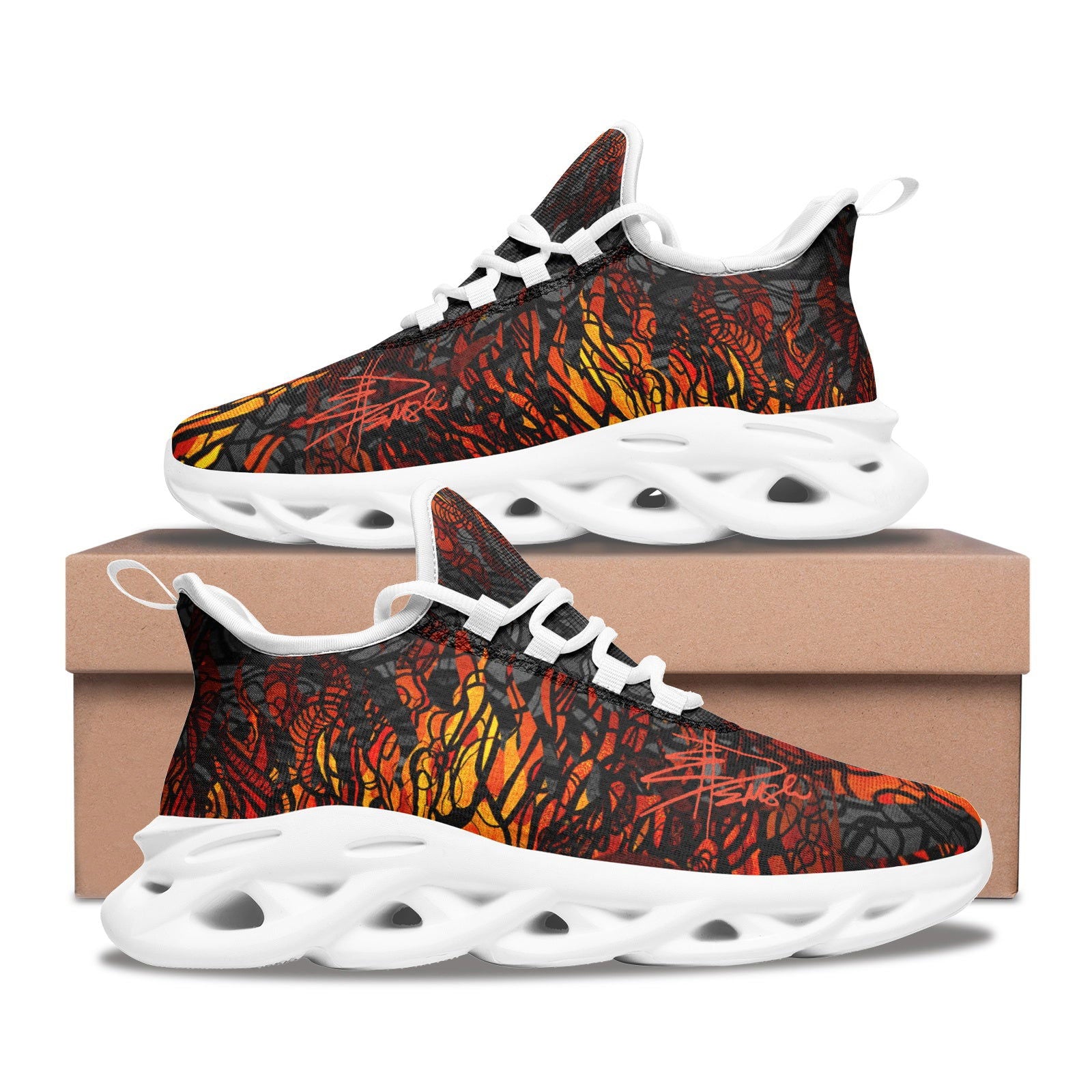 INFERNO | Unisex Bounce Mesh Knit Sneakers - KICKASS FOOTWEAR